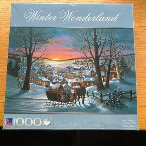 Sure Lox 1000 Pc Puzzle Peace on Earth Winter Wonderland NIB Sleigh Ride